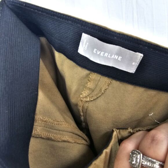 EVERLANE The Side-Zip Stretch Cotton Work Pants Size 6 KHAKI - Picture 7 of 7